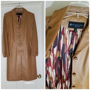 Kenneth Cole 3/4 Tan Leather Coat